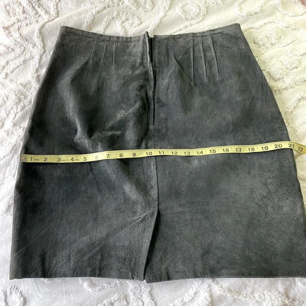 VTG Paul Harris Gray Suede Leather Skirt